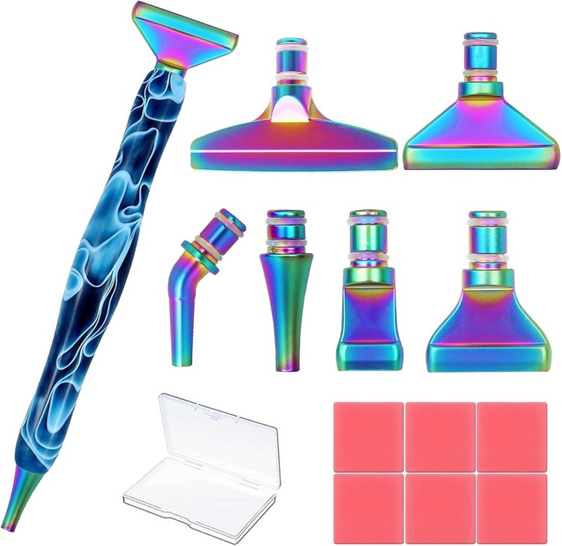 Heyseri 14PCS Diamond Painting Pen Ergonomic Diamond Art Pen with Exquisite Stainless Steel Metal Tips, Comfort Grip and Faster Drilling(Blue) - Image 1